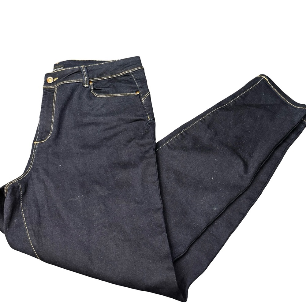 Miss Poured Blue Skinny Jeans Womens 16 Stretch Denim Dark Wash EUC